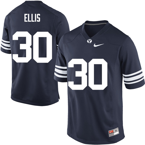 Men #30 Keenan Ellis BYU Cougars College Football Jerseys Sale-Navy